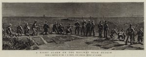 A Night Alarm on the Railway near Suakim by Charles Edwin Fripp